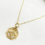 Load image into Gallery viewer, 14K Gold Diamond Octagon Charm