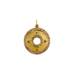Load image into Gallery viewer, 14K Solid Gold with Diamonds Circle Shape Charm with Stars. GDP67