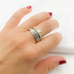 Load image into Gallery viewer, 14K Solid Gold Diamond Baguette Band Ring.
