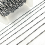 Load image into Gallery viewer, White Sterling Silver Diamond Cut Box Chain