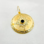 Load image into Gallery viewer, 14K Solid Gold Diamond and Gemstone Round Charm. GDP245