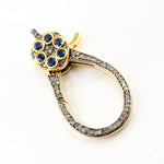 Load image into Gallery viewer, Shop Diamond Sterling Silver Drop Shape Trigger Clasp with Gemstone