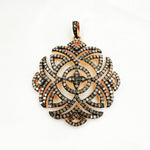 Load image into Gallery viewer, DP472. Diamond Silver Antique Finish Flower Pendant