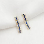 Load image into Gallery viewer, Solid Gold Diamonds & Gemstones Dangle Earrings