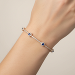 Load image into Gallery viewer, BNJ68672BS. 14K Solid Gold Diamond & Blue Sapphire Bangle