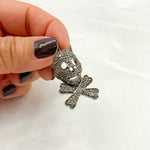 Load image into Gallery viewer, DP131. Diamond Sterling Silver Skull and Bones Pendant