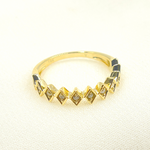 Load image into Gallery viewer, 14K Solid Yellow Gold Rhomb Diamond Band Ring.