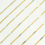 Load image into Gallery viewer, Sterling Silver Gold Plated Chain With Silver Tube