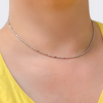 Load image into Gallery viewer, Buy Now Sterling Silver Ball and Cube Necklace