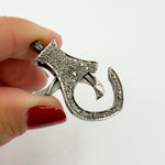 Load image into Gallery viewer, Diamond Sterling Silver Fish Shape Trigger Clasp