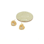 Load image into Gallery viewer, EFC51817. 14K Gold and Diamonds Heart Earrings