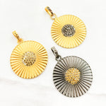 Load image into Gallery viewer, Diamond Sterling Silver Round Pendant