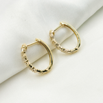 Load image into Gallery viewer, EHH56874. 14k Solid Gold Diamond Baguette Oval Hoops