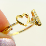 Load image into Gallery viewer, 14K Solid Gold Heart Beat Diamond Ring.