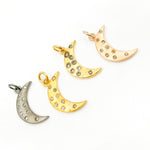 Load image into Gallery viewer, DC949. Diamond Sterling Silver Moon Pendant