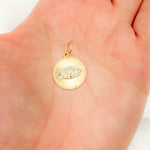 Load image into Gallery viewer, 14K Gold Diamond Round Eye Charm with Gemstone