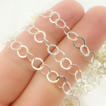Load image into Gallery viewer, Sterling Silver Flat Round Link Chain