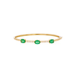Load image into Gallery viewer, BNF68583EM. 14k Solid Gold Diamond and Emerald Bangle