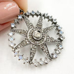 Load image into Gallery viewer, DSP065. Diamond Sterling Silver Round Star Pendant with Polki Diamond and Gemstone