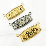 Load image into Gallery viewer, Diamond Sterling Silver Rectangle Pendant with Gemstone