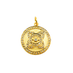 Load image into Gallery viewer, 14K Solid Gold Diamonds Circle Flower Charm. GDP97