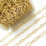 Load image into Gallery viewer, V143GP. Sterling Silver Gold Plated Diamond Cut & 3 Smooth Links Long and Short Chain