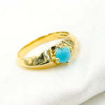 Load image into Gallery viewer, 14K Solid Yellow Gold Turquoise Ring.