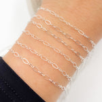 Load image into Gallery viewer, 716FSS. Sterling Silver Long and Short Flat Oval Link Chain