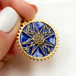 Load image into Gallery viewer, Buy Silver Round Compass Enamel Pendant