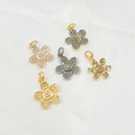Load image into Gallery viewer, DC481. Diamond Sterling Silver Flower Charm