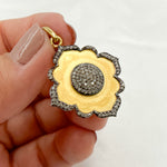 Load image into Gallery viewer, DP254. Diamond Sterling Silver Flower Shape Pendant