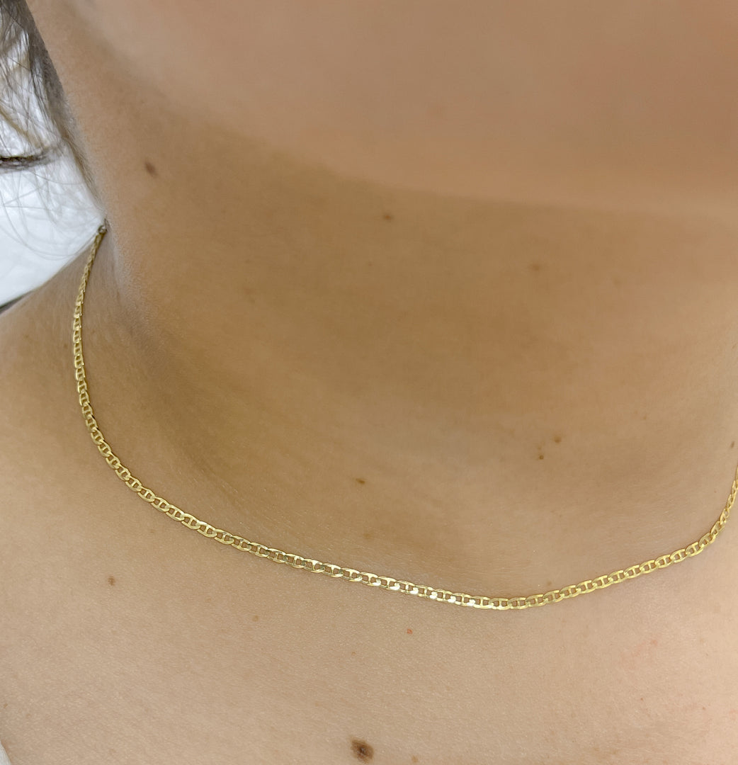 Buy Now 14k Gold Flat Marina Link Chain