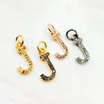 Load image into Gallery viewer, DC557. Diamond Sterling Silver Letter "J" Charm