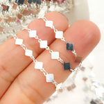 Load image into Gallery viewer, 925 Sterling Silver Diamond Shape Square Link Chains