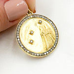 Load image into Gallery viewer, Diamond Sterling Silver Round Geminis Zodiac Symbol Pendant