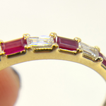 Load image into Gallery viewer, 14K Solid Yellow Gold Diamond and Ruby Ring.