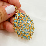 Load image into Gallery viewer, DSP045. Diamond Sterling Silver Oval Pendant with Gemstone