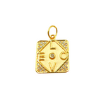Load image into Gallery viewer, GDP181. 14K Solid Gold Square Love Pendant with Diamonds