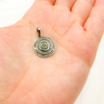 Load image into Gallery viewer, Sterling Silver Round Pendant with Gemstone
