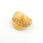 Load image into Gallery viewer, 14K Yellow Matte Gold Diamond Cuban Band Ring