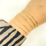 Load image into Gallery viewer, 14K Solid Yellow Gold Diamond Cut Cable & Marina Link Chain