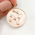 Load image into Gallery viewer, Silver Round Moon and Star Pendant