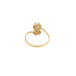 Load image into Gallery viewer, 14k Solid Gold Diamond Flower Ring.