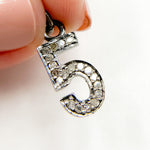 Load image into Gallery viewer, DC504. Diamond Sterling Silver Number "5" Charm