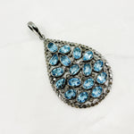 Load image into Gallery viewer, DSP022. Diamond Sterling Silver Drop Pendant With Gemstone