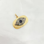 Load image into Gallery viewer, DP355. Diamond Sterling Silver Rectangle Eye Pendant with Gemstone