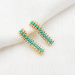 Load image into Gallery viewer, Gold Diamonds & Gemstones Dangle Earrings