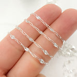 Load image into Gallery viewer, V227SS. Sterling Silver Paperclip and Diamond Cut Marina Link Chain