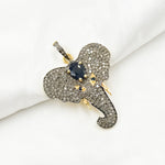 Load image into Gallery viewer, DP258. Diamond Sterling Silver Elephant Head Pendant with Gemstone