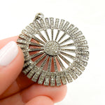 Load image into Gallery viewer, DP099. Diamond Sterling Silver Fancy Sun Pendant